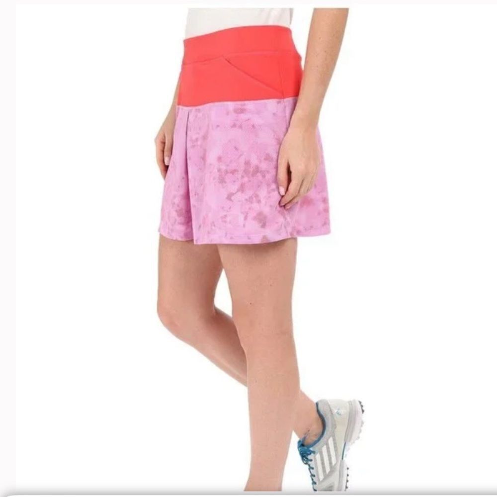 Adidas Wm’s Size Lrg Purple Coral Pebble Beach Golf Logo Compression Lined Skort